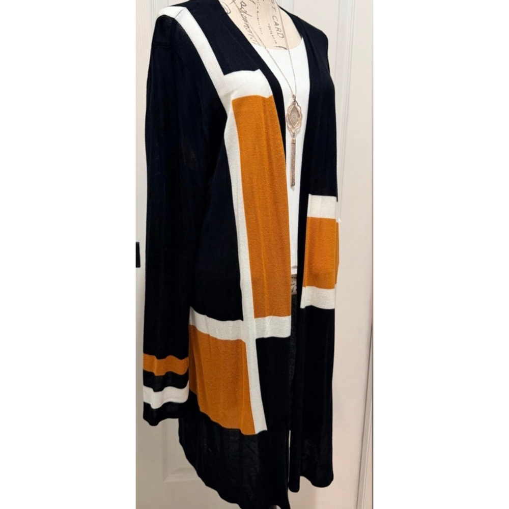 Black and Gold Colorblock Cardigan - Picture 5 of 6